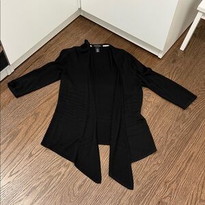 White House Black Market Size XS Black Open-Front Cardigan